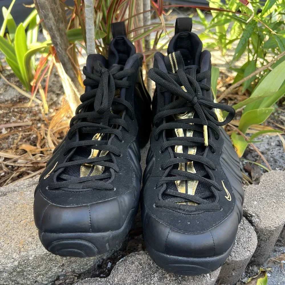 Nike Air Foamposite Pro Black Metallic Gold 624041-009 2018 Men's Size 12